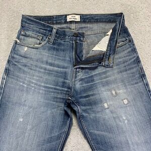 Levis Signature Jeans Mens 30x34 Anti Straight Distressed Blue Denim Repairs